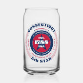 Patriottisch Connecticut typografie ontwerp Blikvorm Glas (Voorkant)