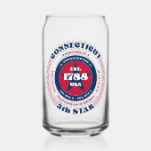 Patriottisch Connecticut typografie ontwerp Blikvorm Glas (Achterkant)