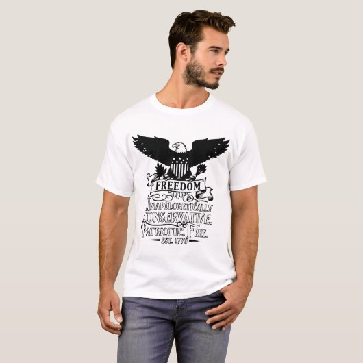 Patriottisch Conservatief Nationaal Liberty T-shir T-shirt (Voorkant volledig)