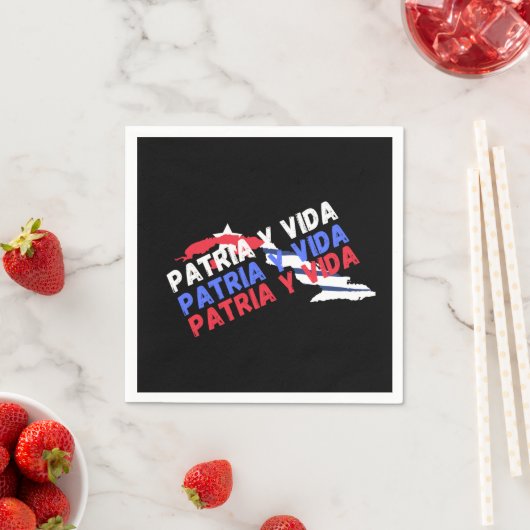 Patriottisch Cuba Patria Y Vida Cubaanse vlag Servet (Insitu)