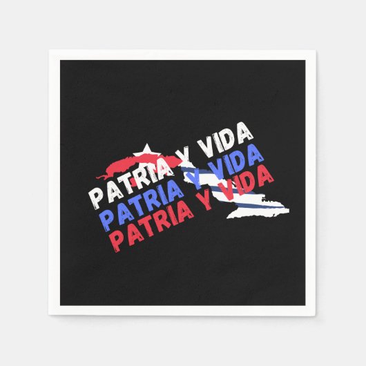 Patriottisch Cuba Patria Y Vida Cubaanse vlag Servet (Voorkant)