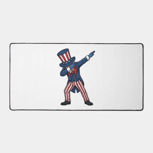 Patriottisch Dabbing Karakter Vintage Vector Desig Bureaumat (Voorkant)