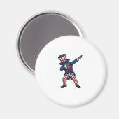 Patriottisch Dabbing Karakter Vintage Vector Desig Magneet (Voorkant / Achterkant)