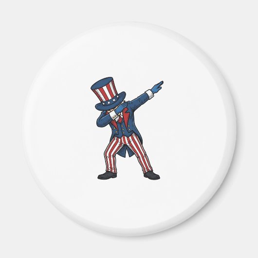 Patriottisch Dabbing Karakter Vintage Vector Desig Magneet (Voorkant)