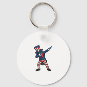 Patriottisch Dabbing Karakter Vintage Vector Desig Sleutelhanger