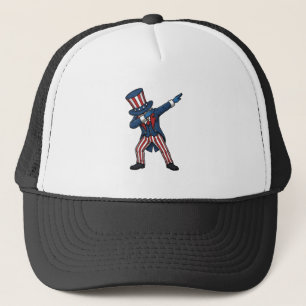 Patriottisch Dabbing Karakter Vintage Vector Desig Trucker Pet