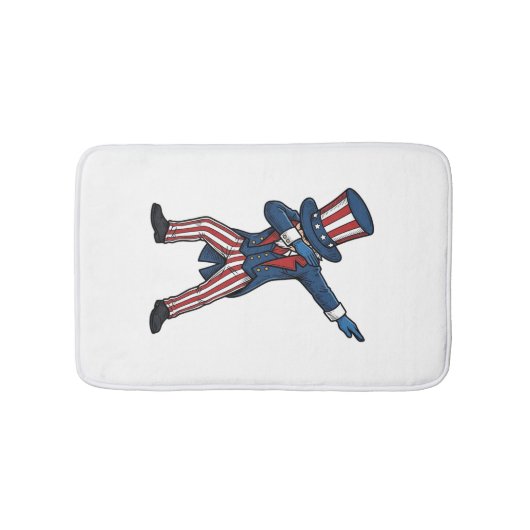 Patriottisch Dabbing Karakter Vintage Vector Ontwe Badmat (Voorkant)