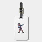 Patriottisch Dabbing Karakter Vintage Vector Ontwe Bagagelabel (Voorkant verticaal)