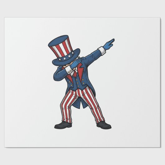 Patriottisch Dabbing Karakter Vintage Vector Ontwe Cadeaupapier (Vlak)