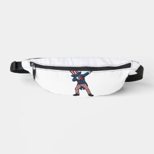 Patriottisch Dabbing Karakter Vintage Vector Ontwe Heuptasje