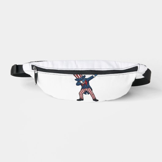 Patriottisch Dabbing Karakter Vintage Vector Ontwe Heuptasje (Voorkant)