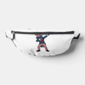 Patriottisch Dabbing Karakter Vintage Vector Ontwe Heuptasje (Liggend)