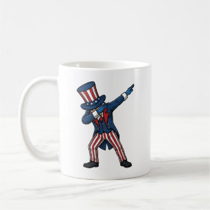 Patriottisch Dabbing Karakter Vintage Vector Ontwe Koffiemok
