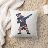 Patriottisch Dabbing Karakter Vintage Vector Ontwe Kussen (Deken)