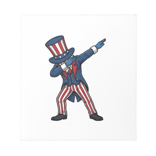 Patriottisch Dabbing Karakter Vintage Vector Ontwe Notitieblok (Voorkant)