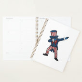 Patriottisch Dabbing Karakter Vintage Vector Ontwe Planner (Display)