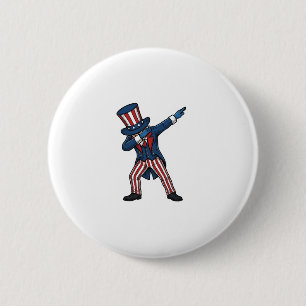 Patriottisch Dabbing Karakter Vintage Vector Ontwe Ronde Button 5,7 Cm