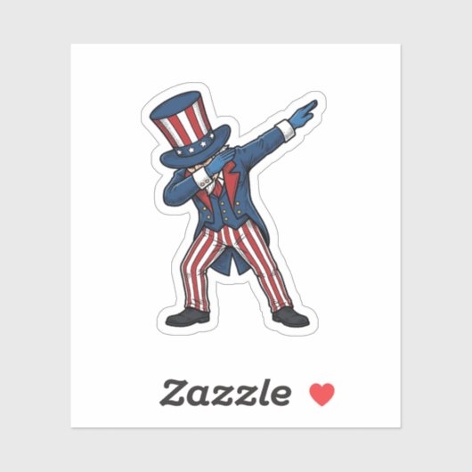 Patriottisch Dabbing Karakter Vintage Vector Ontwe Sticker (Vel)