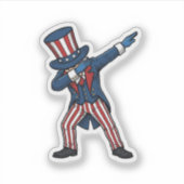 Patriottisch Dabbing Karakter Vintage Vector Ontwe Sticker (Voorkant)