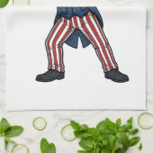Patriottisch Dabbing Karakter Vintage Vector Ontwe Theedoek (Gevouwen)
