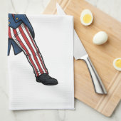 Patriottisch Dabbing Karakter Vintage Vector Ontwe Theedoek (Quarter Fold)