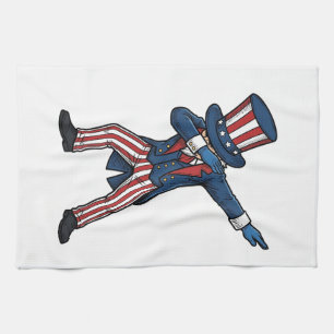 Patriottisch Dabbing Karakter Vintage Vector Ontwe Theedoek