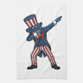 Patriottisch Dabbing Karakter Vintage Vector Ontwe Theedoek (Verticaal)