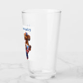Patriottisch Dachshund Cheerleader Bier Glas (Links)