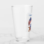 Patriottisch Dachshund Cheerleader Bier Glas (Rechts)