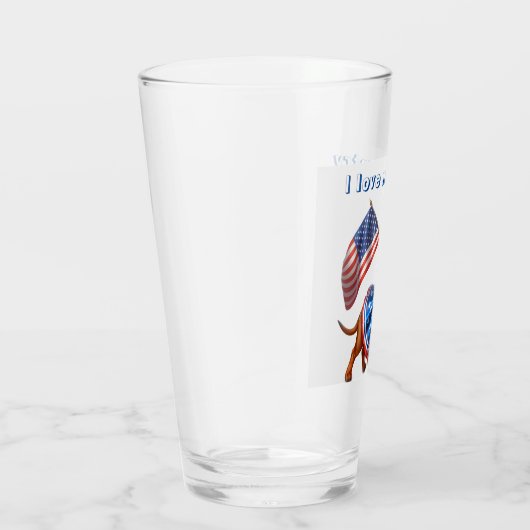 Patriottisch Dachshund Cheerleader Bier Glas (Rechts)