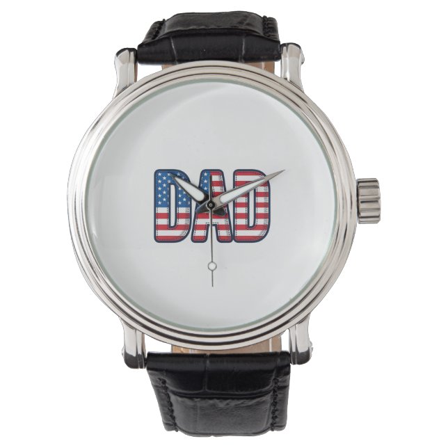 Patriottisch DAD Vector T-shirt Ontwerp_1 Horloge (Voorkant)