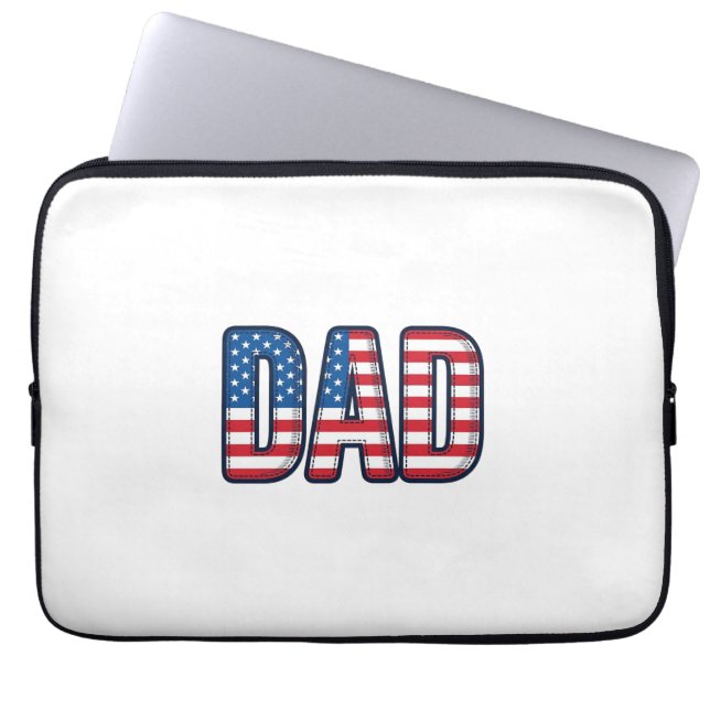 Patriottisch DAD Vector T-shirt Ontwerp_1 Laptop Sleeve (Voorkant)