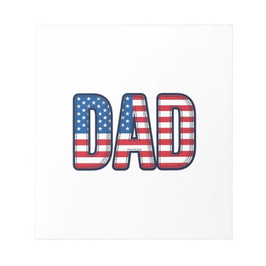 Patriottisch DAD Vector T-shirt Ontwerp_1 Notitieblok (Voorkant)