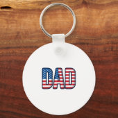Patriottisch DAD Vector T-shirt Ontwerp_1 Sleutelhanger (Voorkant)