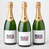 Patriottisch DAD Vector T-shirt Ontwerp_1 Sparkling Wijnetiket (Flessen)