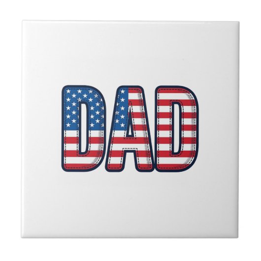 Patriottisch DAD Vector T-shirt ontwerp_1 Tegeltje (Voorkant)
