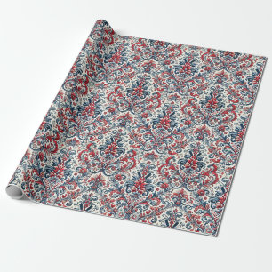 patriottisch damast-inpakpapier cadeaupapier