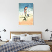  Patriottisch, dame, Eagle met Amerikaanse vlag Canvas Afdruk (Insitu (Slaapkamer))