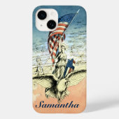  Patriottisch, dame, Eagle met Amerikaanse vlag Case-Mate iPhone Case (Achterkant)