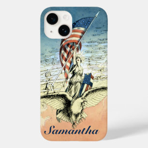 Patriottisch, dame, Eagle met Amerikaanse vlag Case-Mate iPhone Case