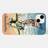  Patriottisch, dame, Eagle met Amerikaanse vlag Case-Mate iPhone Case (Achterkant (horizontaal))