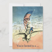  Patriottisch, dame, Eagle met Amerikaanse vlag Kaart (Voorkant)