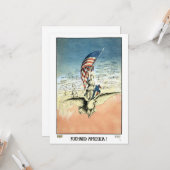  Patriottisch, dame, Eagle met Amerikaanse vlag Kaart (Voorkant / Achterkant in situ)