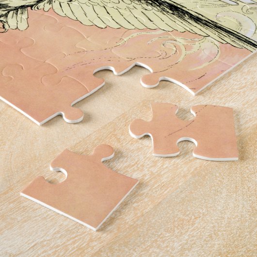  Patriottisch, dame, Eagle met Amerikaanse vlag Legpuzzel (Zijkant)