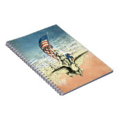  Patriottisch, dame, Eagle met Amerikaanse vlag Notitieboek (Rechterzijde)