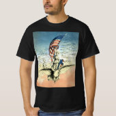 Patriottisch, dame, Eagle met Amerikaanse vlag T-shirt (Voorkant)