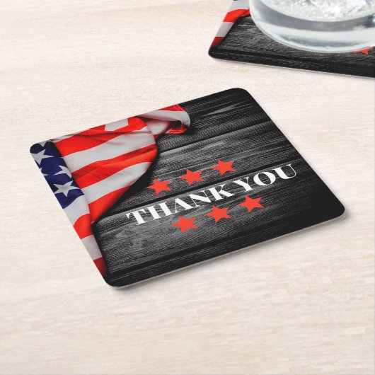 Patriottisch Dank u Kartonnen Onderzetters (Schuin)