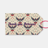 Patriottisch Dank u Veteranen Eagle Gift Label Cadeaulabel (Voorkant (Horizontaal))