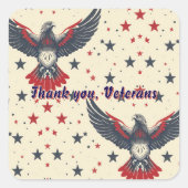 Patriottisch Dank u Veteranen Gift Sticker Label (Voorkant)