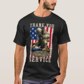 Patriottisch Dank U voor Uw Dienst Veteraan Memor T-shirt (Voorkant)